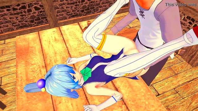 Kazuma Unleashes Secret Skills on Goddess Aqua for Intense 3D Hentai Action