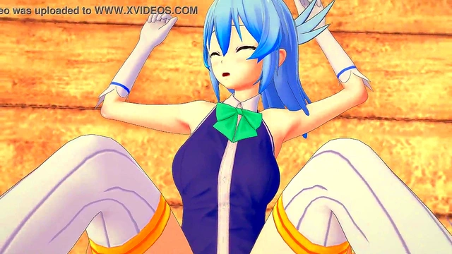Kazuma Unleashes Secret Skills on Goddess Aqua for Intense 3D Hentai Action