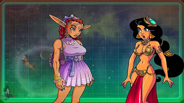 Redhead Princess Jasmine Sucks Dick Roughly for Akabur's Alien Harem Training