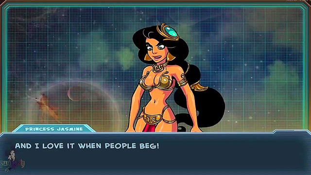 Redhead Princess Jasmine Sucks Dick Roughly for Akabur's Alien Harem Training