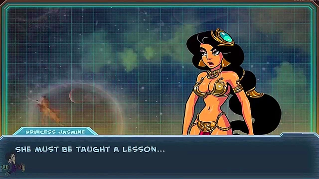 Redhead Princess Jasmine Sucks Dick Roughly for Akabur's Alien Harem Training