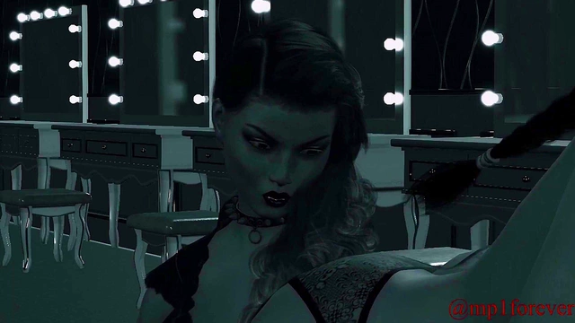 Lesbian Strippers Get Rough With Dildos & Toys In Anime Club Iniquity Scene