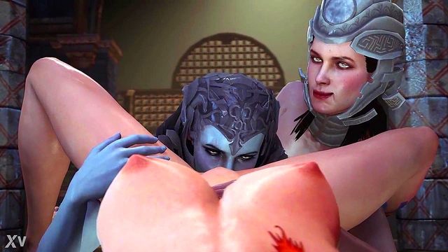 Dark Dreams VR – Goddesses Minerva & Juno Lick Pussy in 3D Threesome Fantasy