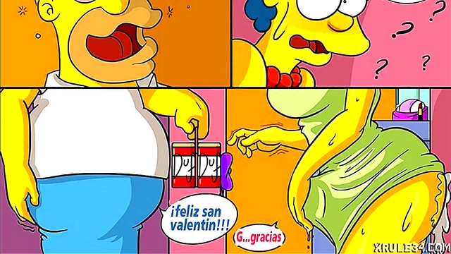 Simpson's Wife Valentine Gets Big Tits Anime Anal in Erotic Parody Adventure