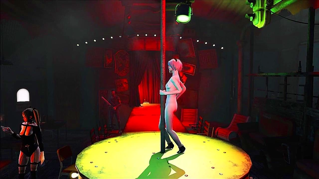 2B from Nier Automata Poles Dances Seductively for Your Pleasure