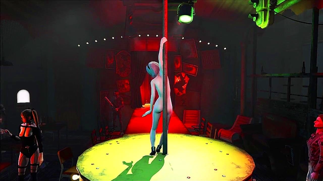 2B from Nier Automata Poles Dances Seductively for Your Pleasure