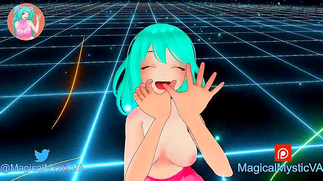 Cute Anime CamGirl Sucks Dick Passionately in Virtual Reality Live Stream