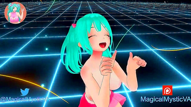 Cute Anime CamGirl Sucks Dick Passionately in Virtual Reality Live Stream