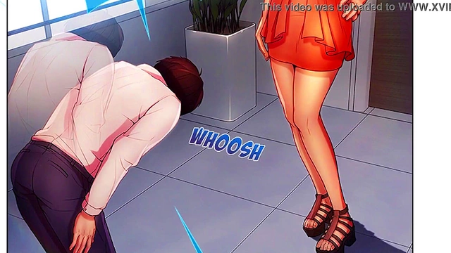 Step-Sisters Share Their Step-Mom's Secret Desires with Boss in Anime Hentai Adventure