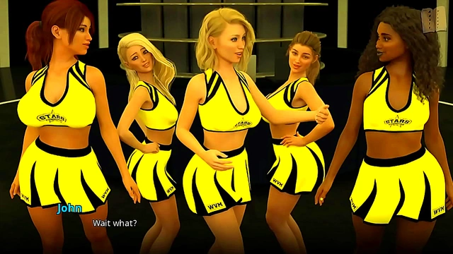 Big-Titted Cheerleader Shows Off Her Ass In Erotic 3D Hentai Scene