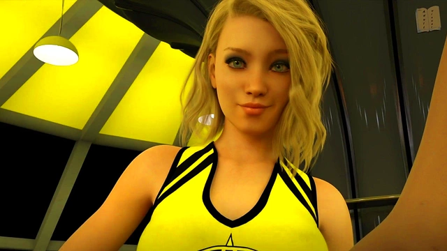 Big-Titted Cheerleader Shows Off Her Ass In Erotic 3D Hentai Scene