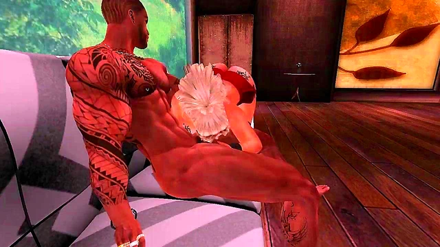 Blonde Anime Babe Enjoys Interracial Anal & Pussy Licking With Thick Black Cock