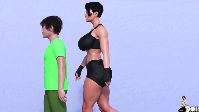 Wimpy Client Dominated By Big-Titted Personal Trainer In Rough 3D Hentai Sex Session