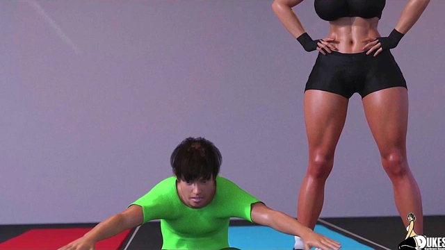 Wimpy Client Dominated By Big-Titted Personal Trainer In Rough 3D Hentai Sex Session