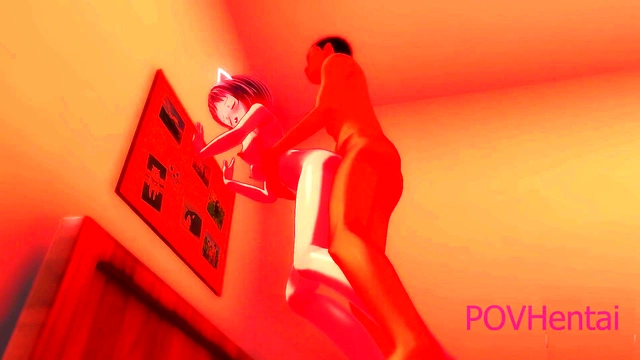 Neko Cat-Girl Satisfies Her Desires With 3D Hentai Anime Action