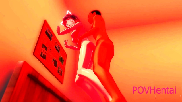Neko Cat-Girl Satisfies Her Desires With 3D Hentai Anime Action