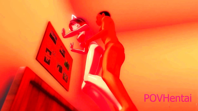 Neko Cat-Girl Satisfies Her Desires With 3D Hentai Anime Action