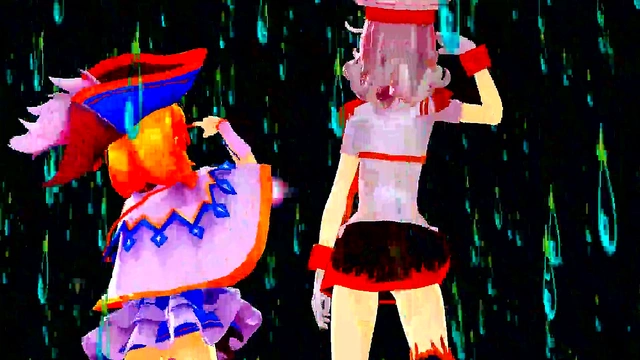 Two Anime Girls Dance and Sing Without Panties MMD Style