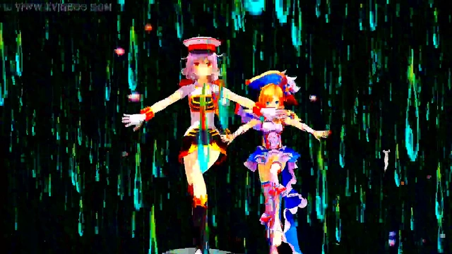 Two Anime Girls Dance and Sing Without Panties MMD Style