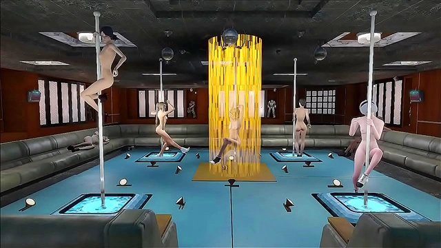 Sexy Anime Girls Pole Dance Seductively in Fallout 4 Style Hentai Scene