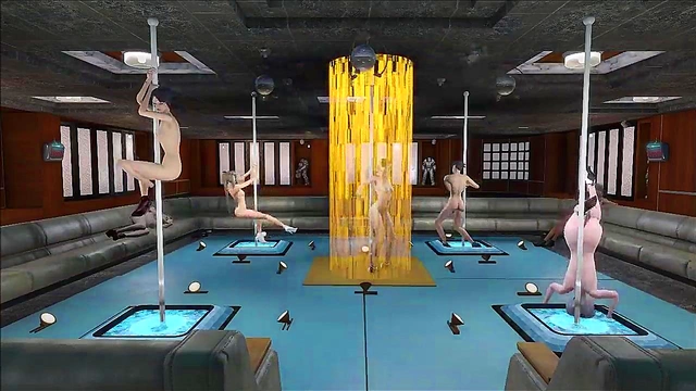 Sexy Anime Girls Pole Dance Seductively in Fallout 4 Style Hentai Scene