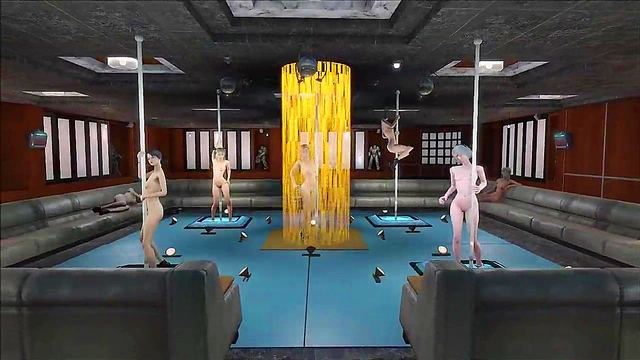Sexy Anime Girls Pole Dance Seductively in Fallout 4 Style Hentai Scene