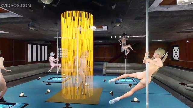 Sexy Anime Girls Pole Dance Seductively in Fallout 4 Style Hentai Scene