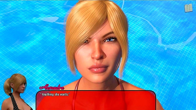 Horny Cartoon Alexandra Seduces You in Erotic Game Walkthrough