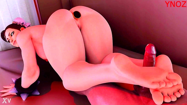 Chun-Li Gives Seductive FootJob With Her Stunning Body & Big Ass