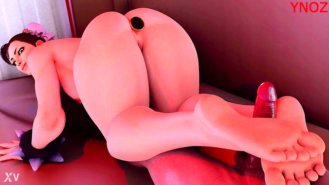 Chun-Li Gives Seductive FootJob With Her Stunning Body & Big Ass