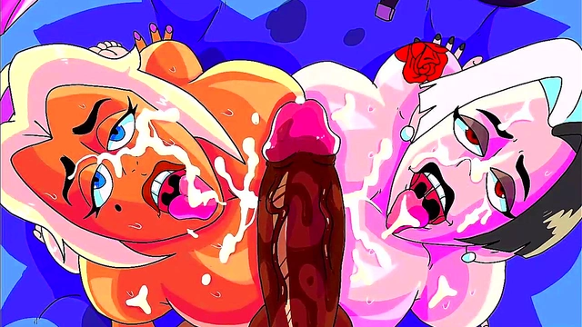 Big-Assed Anime Girls Annie & Rose Take Big Black Cock In Threesome Blowjob Fest