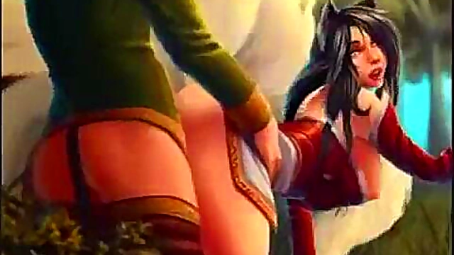 League of Legends Ahri Gets Doggy Style Creampie In Furry Hentai Action