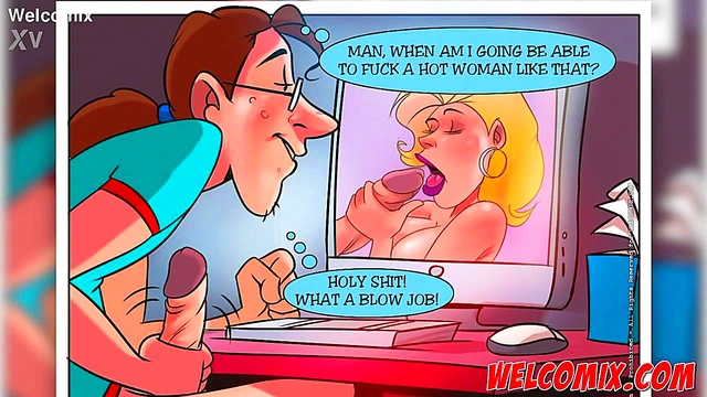 Naughty Cartoon Teen Andy Sucks Dick & Gives Handjob For Hot Blowjob Fun