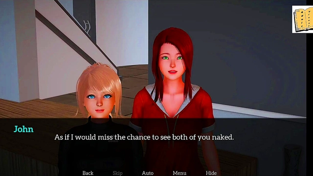 Small-Titted Cartoon Girl Explores Sexual Desires in Her New Family Home