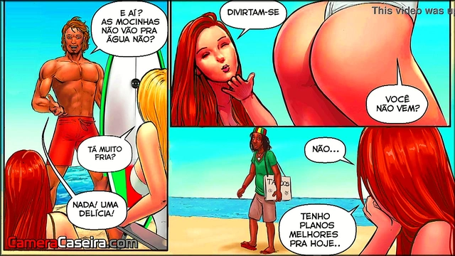 Blonde Gets Fucked On The Beach With Voyeurs Watching In HD Cartoon Action