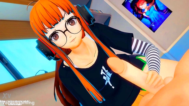 Futaba Gives Seductive Handjob in 3D Anime Persona 5 Loop