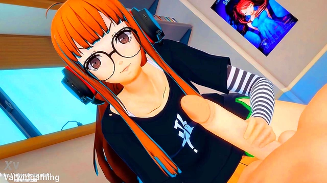 Futaba Gives Seductive Handjob in 3D Anime Persona 5 Loop