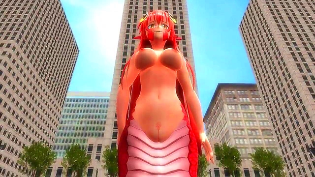 Shy SnakeGirl Miia Shows Off Busty Body & Spreads Pussy For Public Orgasm