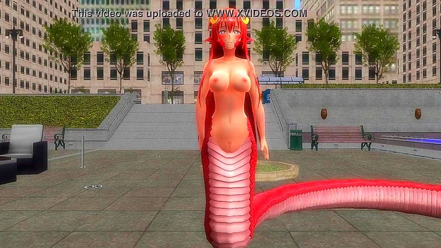 Shy SnakeGirl Miia Shows Off Busty Body & Spreads Pussy For Public Orgasm