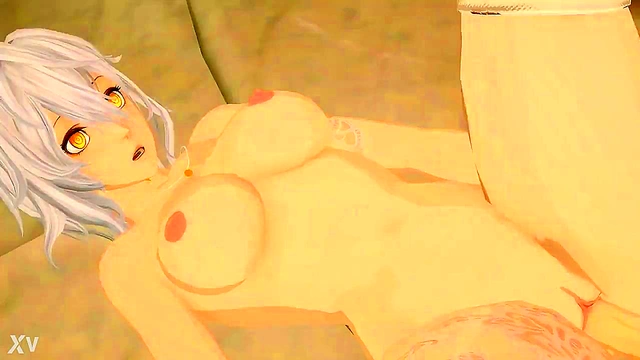 Hentai Coed Cosplay missionary fuck in Code Vein inspired Nier Automata scene