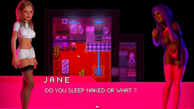 Neon Oasis – Cartoon Couple Gets Naked & Dances at the Club for Hot Action