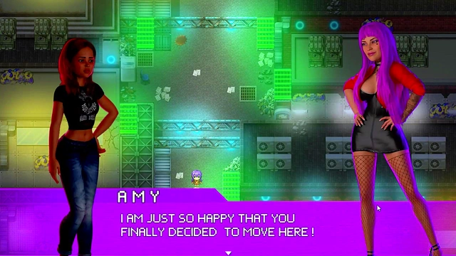 Neon Oasis – Cartoon Couple Gets Naked & Dances at the Club for Hot Action