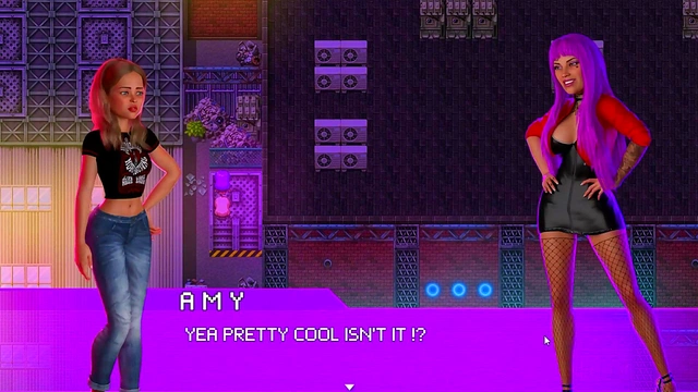 Neon Oasis – Cartoon Couple Gets Naked & Dances at the Club for Hot Action