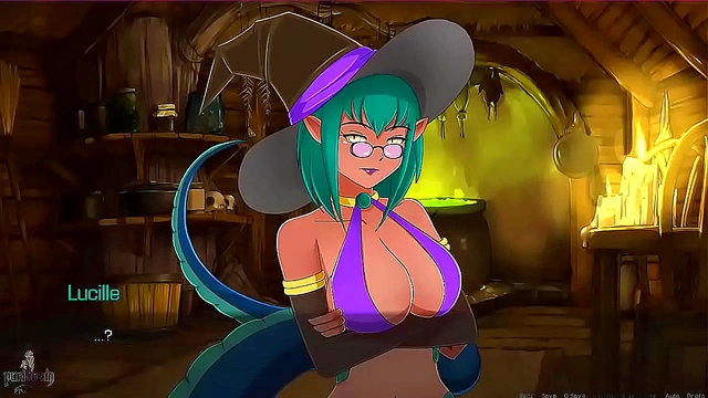 Redhead Lamia Witch Dominates Hero With Big Boobs & Muscular Strength