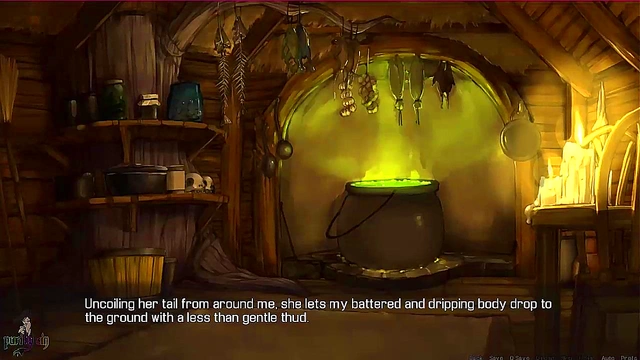 Redhead Lamia Witch Dominates Hero With Big Boobs & Muscular Strength