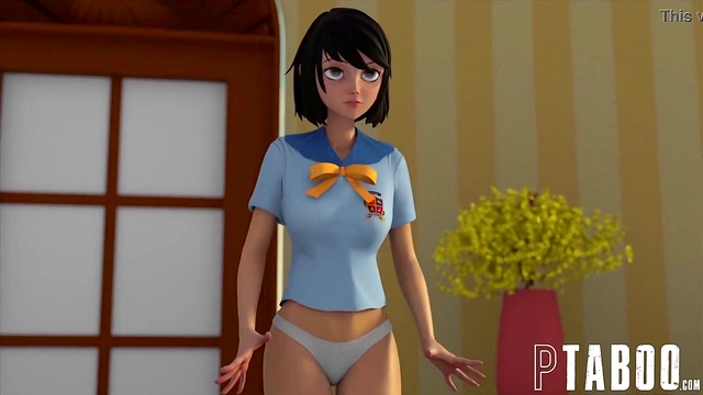 Petite Anime Babe With Big Tits And Ass Gets Hard Fucked At PTA Meeting