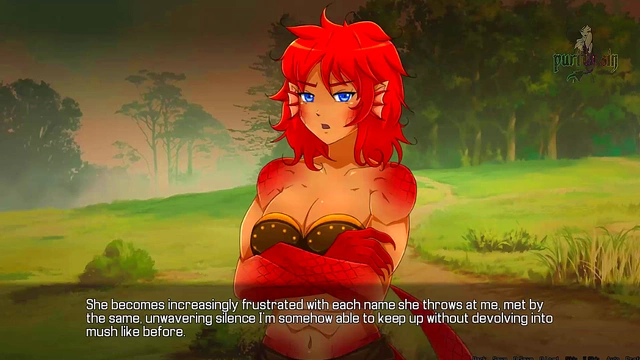 Redhead Muscle Woman Dominates New Anime Girl In Quest Failed Fantasy Scene