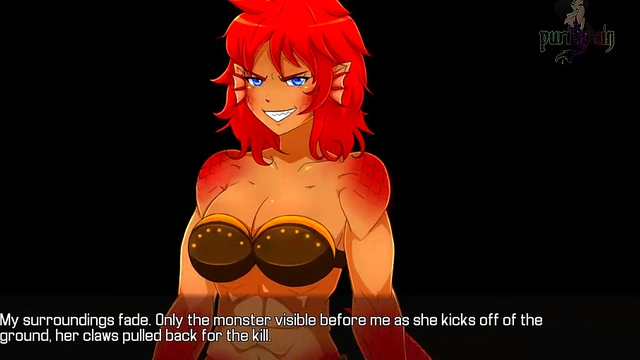 Redhead Muscle Woman Dominates New Anime Girl In Quest Failed Fantasy Scene