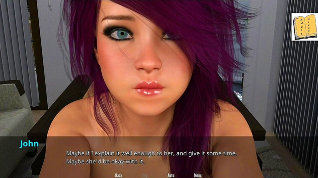 Purple-HairedTeen Shows Off Her Big Tits And Ass In Erotic 3D Hentai Scene