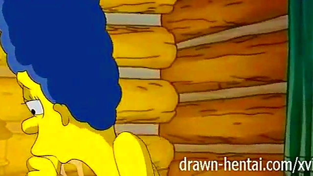 Homer Simpson Fucks Big-Titted Marge In Love Cabin Hentai Scene